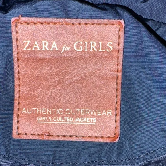 Zara for girls Kids Navy Quilted zip classic Jacket size 13/14 164cm - Picture 6 of 9